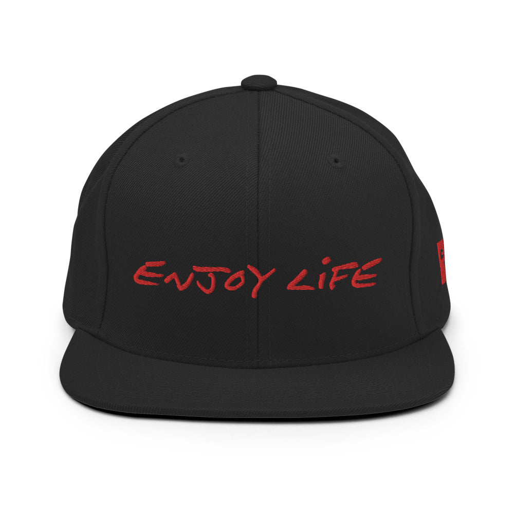 ENJOY LIFE / RED - Yupoong Snapback Hat