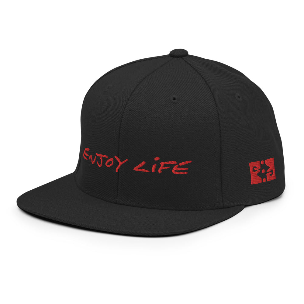 ENJOY LIFE / RED - Yupoong Snapback Hat