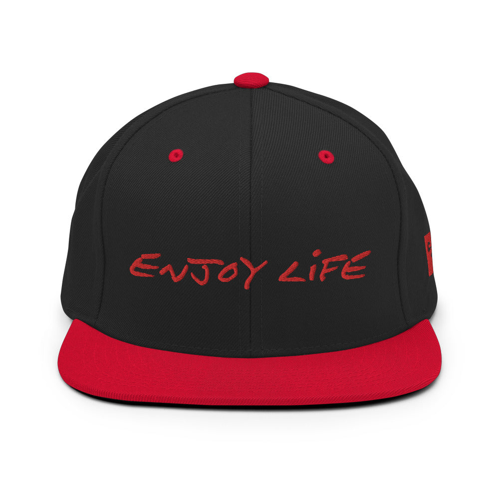 ENJOY LIFE / RED - Yupoong Snapback Hat