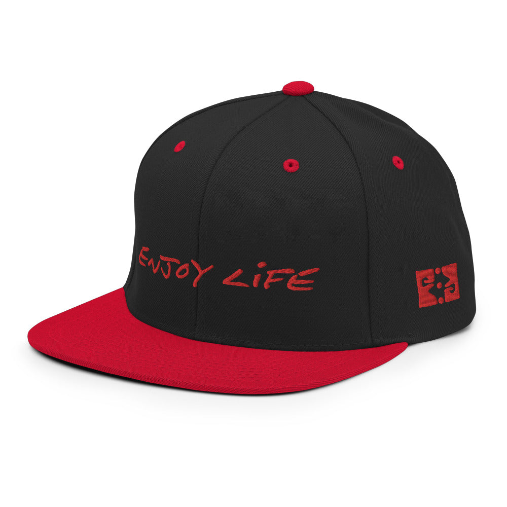 ENJOY LIFE / RED - Yupoong Snapback Hat