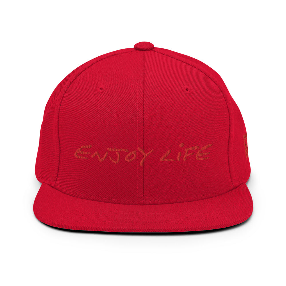 ENJOY LIFE / RED - Yupoong Snapback Hat