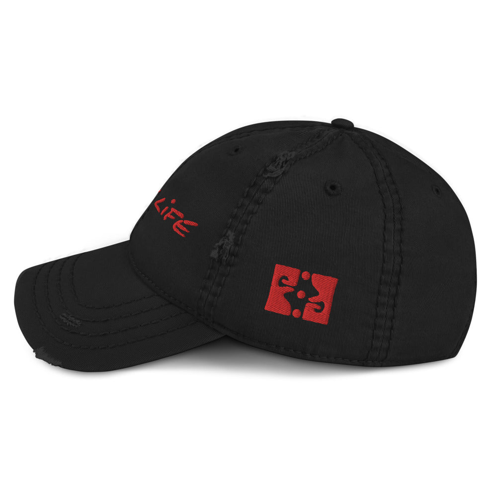 ENJOY LIFE | RED - Distressed Dad Hat