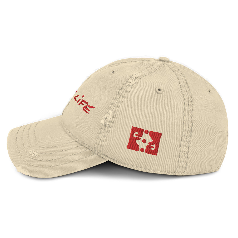ENJOY LIFE | RED - Distressed Dad Hat