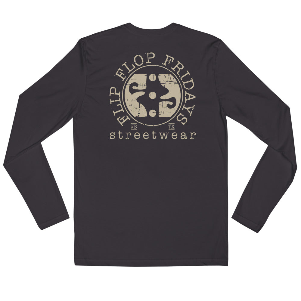 FLIP FLOP FRIDAYS STREETWEAR | CREAM ON HEAVY METAL - Long Sleeve Fitted Crew