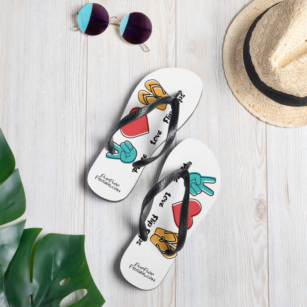 PEACE, LOVE, FLIP FLOPS - Flip Flops