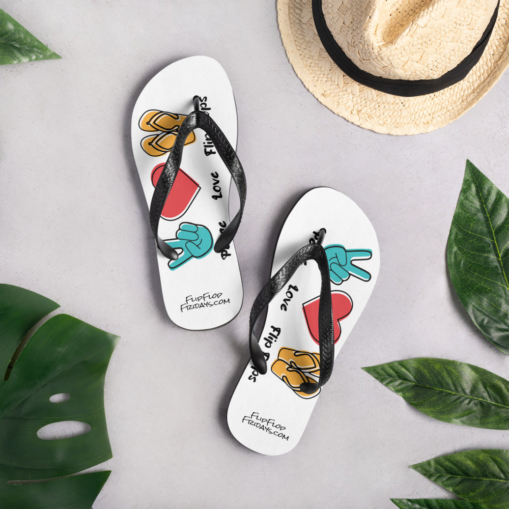 PEACE, LOVE, FLIP FLOPS - Flip Flops
