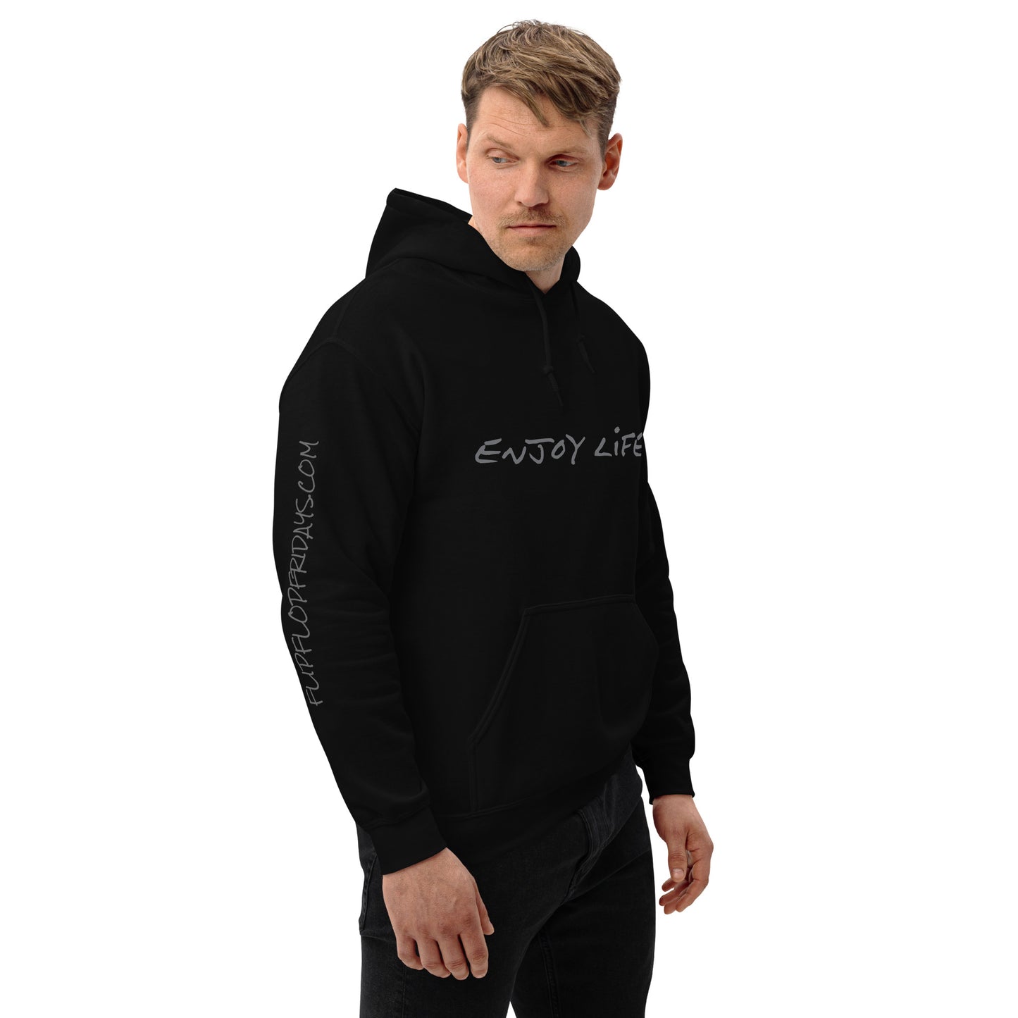 ENJOY LIFE | GREY - Gildan Unisex Heavy Blend Hoodie