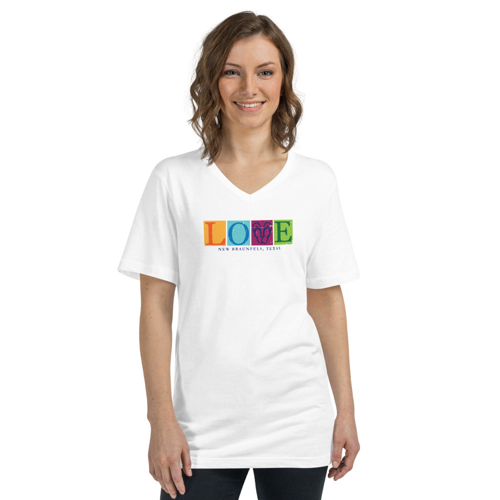 LOVE NB - Unisex Short Sleeve V-Neck T-Shirt