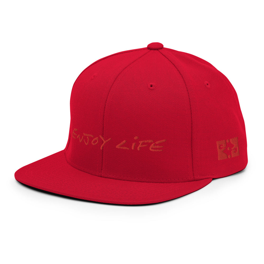 ENJOY LIFE / RED - Yupoong Snapback Hat