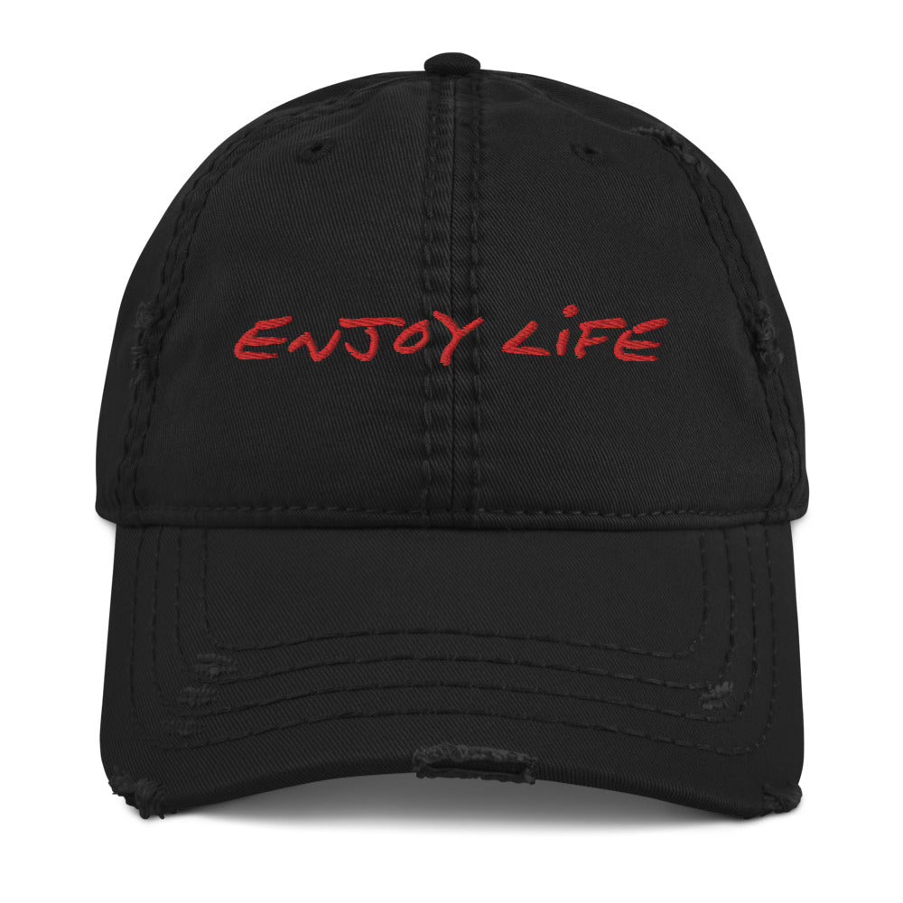 ENJOY LIFE | RED - Distressed Dad Hat