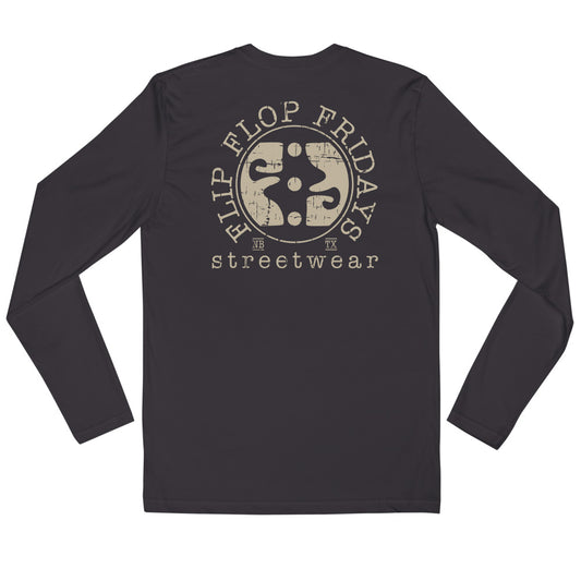 FLIP FLOP FRIDAYS STREETWEAR | CREAM ON HEAVY METAL - Long Sleeve Fitted Crew