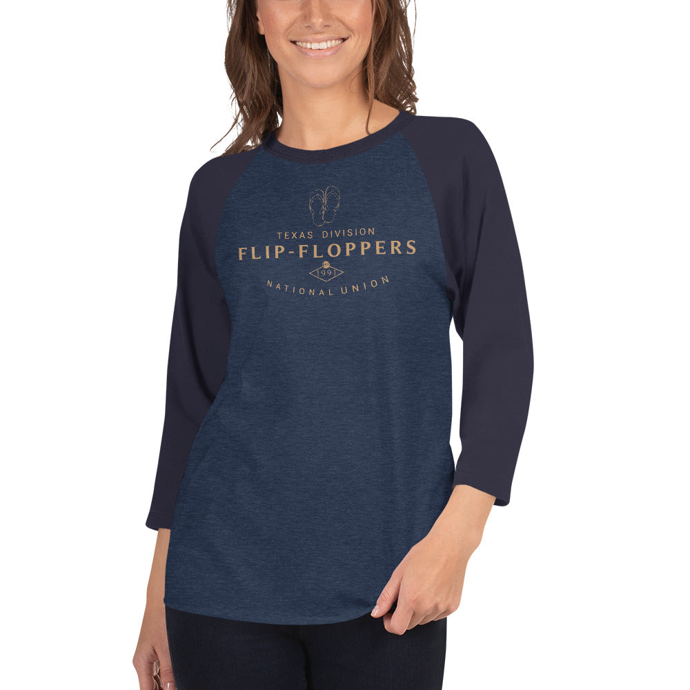 FLIP FLOPPERS TX DIVISION - 3/4 sleeve raglan shirt