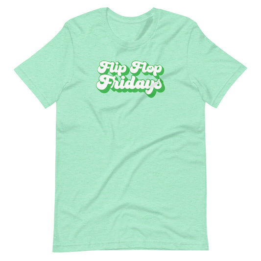 FLIP FLOP FRIDAYS | BUBBLE LETTERS MINT - Bella + Canvas Short-Sleeve Unisex T-Shirt