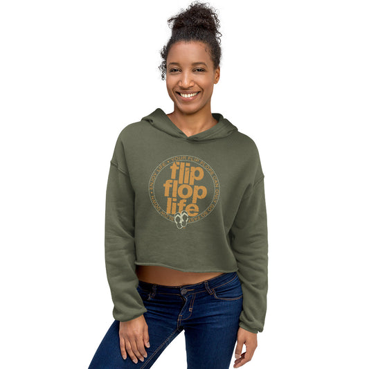 FLIP FLOP LIFE / SLOW DOWN - Crop Hoodie